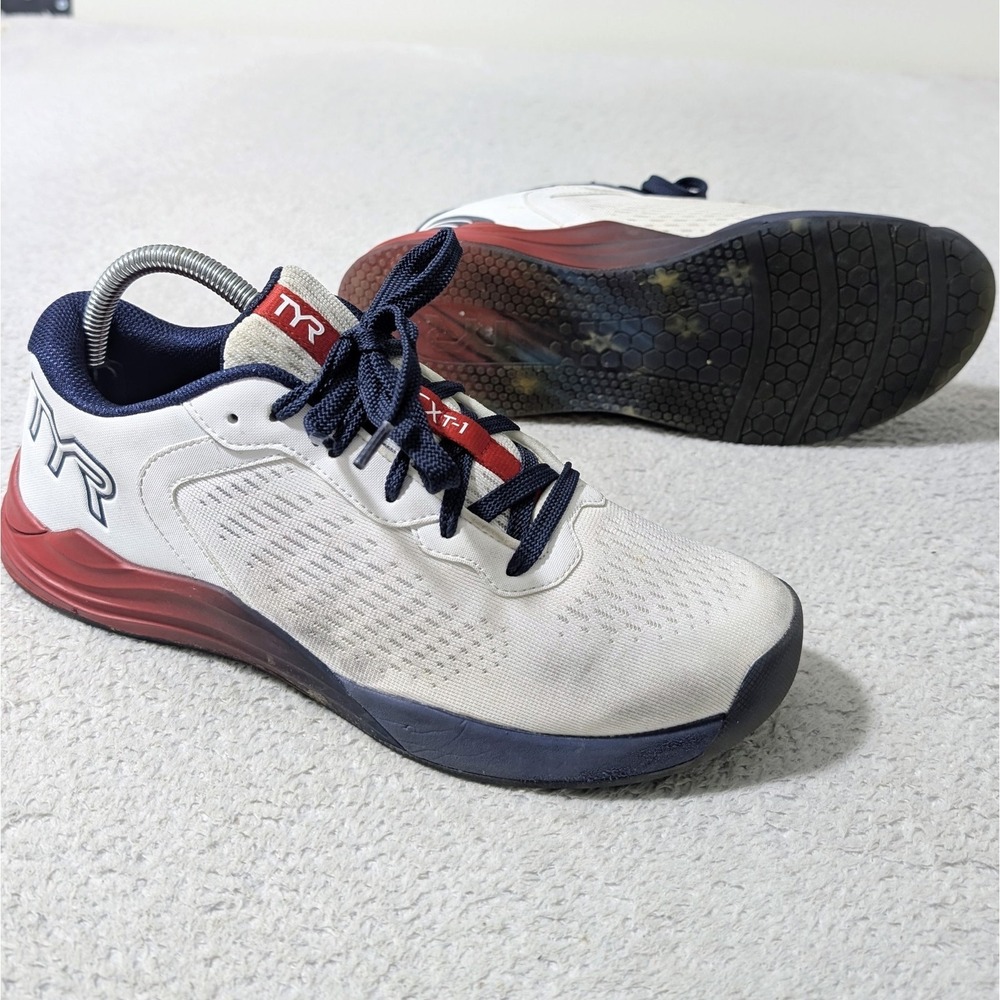 TYR Men's CXT-1 Training Shoes Red White/Blue Women 9.5 M Men's 8 USA EUC